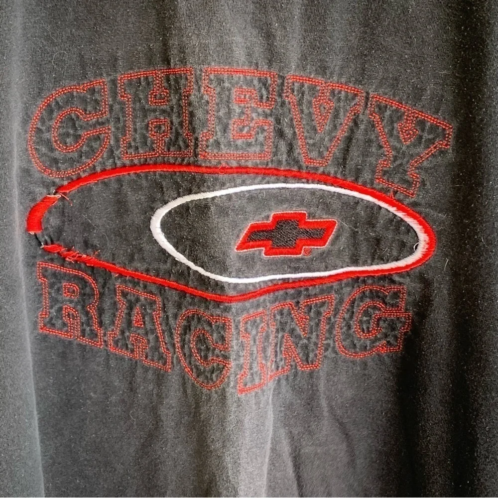 Vintage Chevy Racing Tee Shirt Embroidered - Picture 2 of 4
